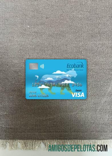 Cartão de Débito Ecobank Visa da República Centro-Africana Photolook Front exemplo